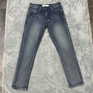 Stitches and Rivets Men's Size 30 X 30 Jeans Slim Fit Dark Wash Faded Blue Denim